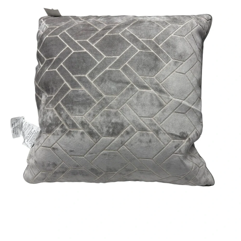 Sag Harbor‎ Decorative Pillow Luxurious Feather Fill Geometric Gray 20x20